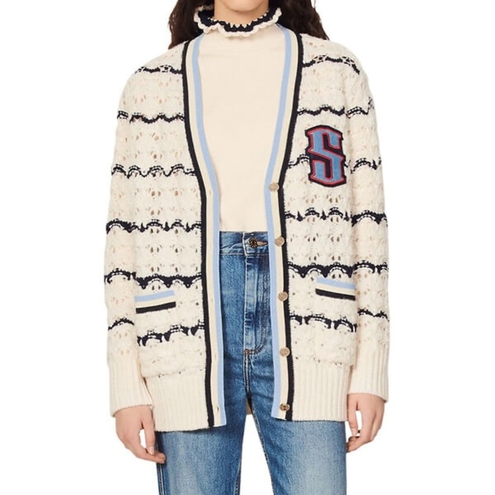 Sandro Ludvik Crocheted Lago Paych Cardigan Size L